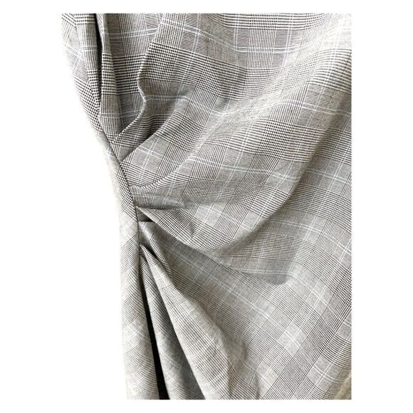 NWT Etsu Gray Plaid One Shoulder Dress 6 - Picture 4 of 8